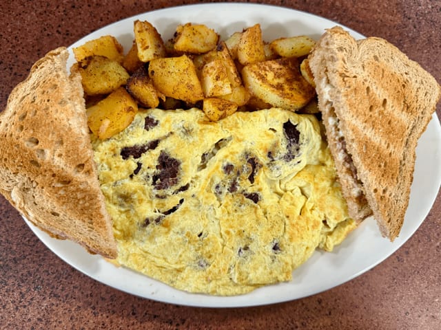 Steak & Cheese Omelet.