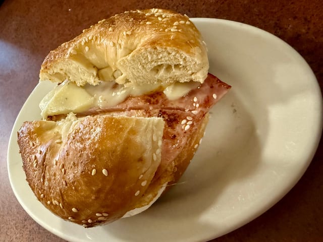 Canadian Bacon, Egg & Cheese Sandwich.