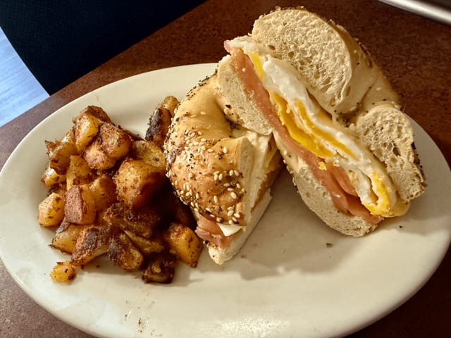 Smoked Salmon, Egg & Cheese Sandwich.
