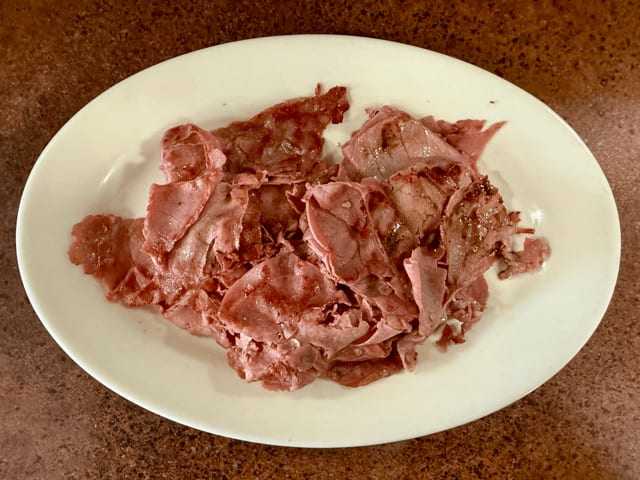 Side Sliced Corned Beef.