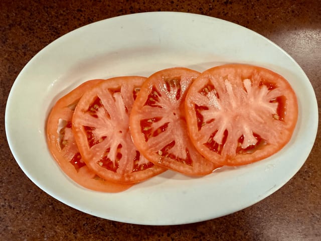 Side Sliced Tomatoes.
