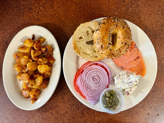 Smoked Salmon on a Bagel.