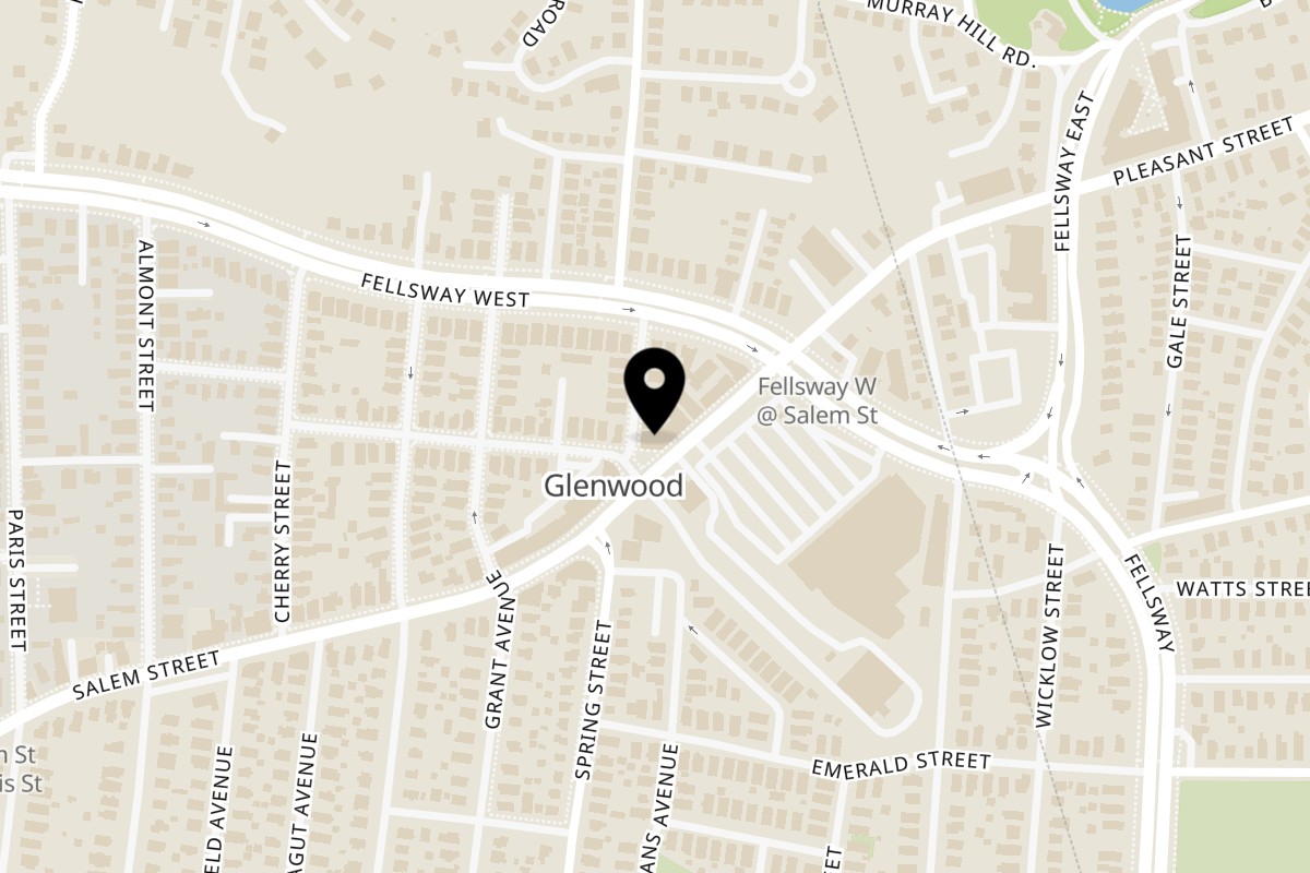 Map showing the location of Dempsey's Breakfast and Lunch on 64 Lambert St in Medford